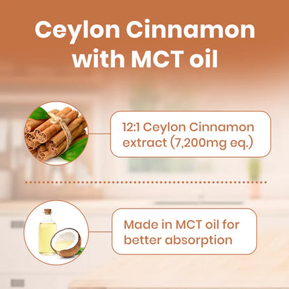Ceylon Cinnamon 7200mg Equivalent with MCT Oil