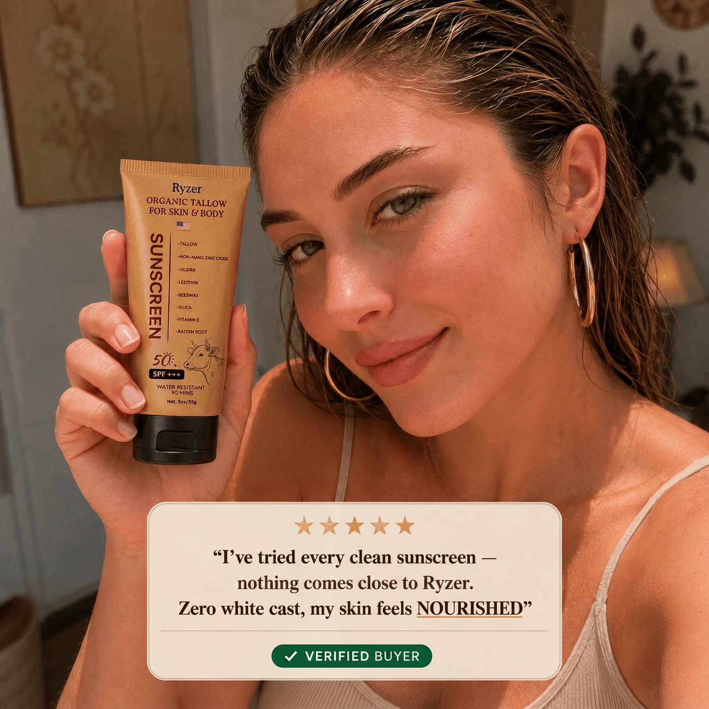 Ryzer Organic SPF 50++ Tallow Sunscreen