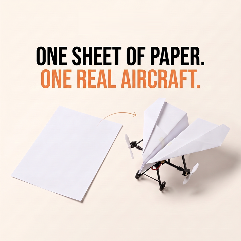 One sheet of paper, one real aircraft